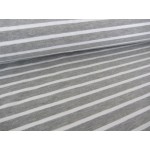 Stretchjersey Ringeljersey Streifen grau weiß